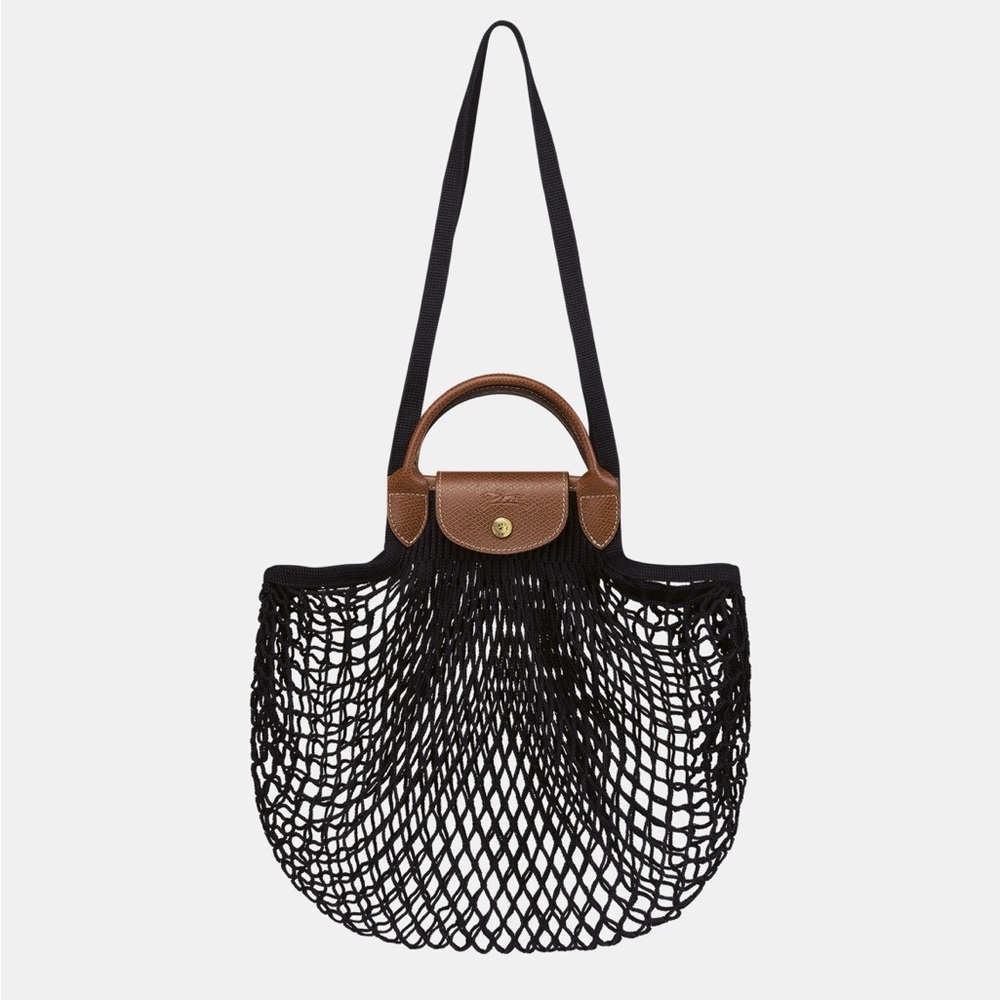 Longchamp Le Pliage Black Mesh Bag